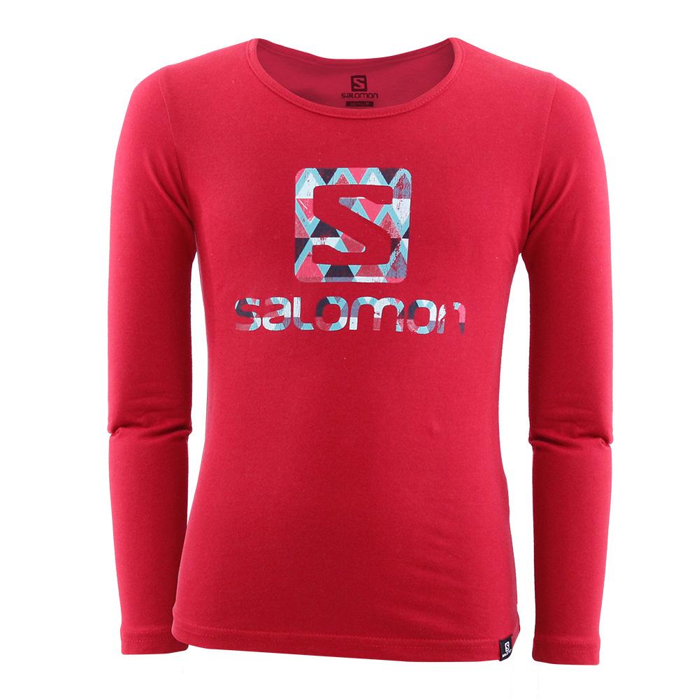 Salomon Israel SWAZI LS G - Kids T shirts - Red (SAMI-25713)